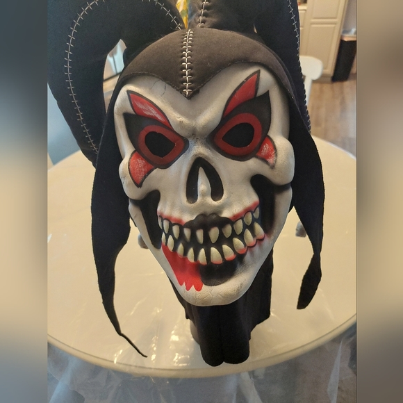RARE Fun World Div Evil Jester Costume Prop Mask Unisex Adult - Picture 4 of 5